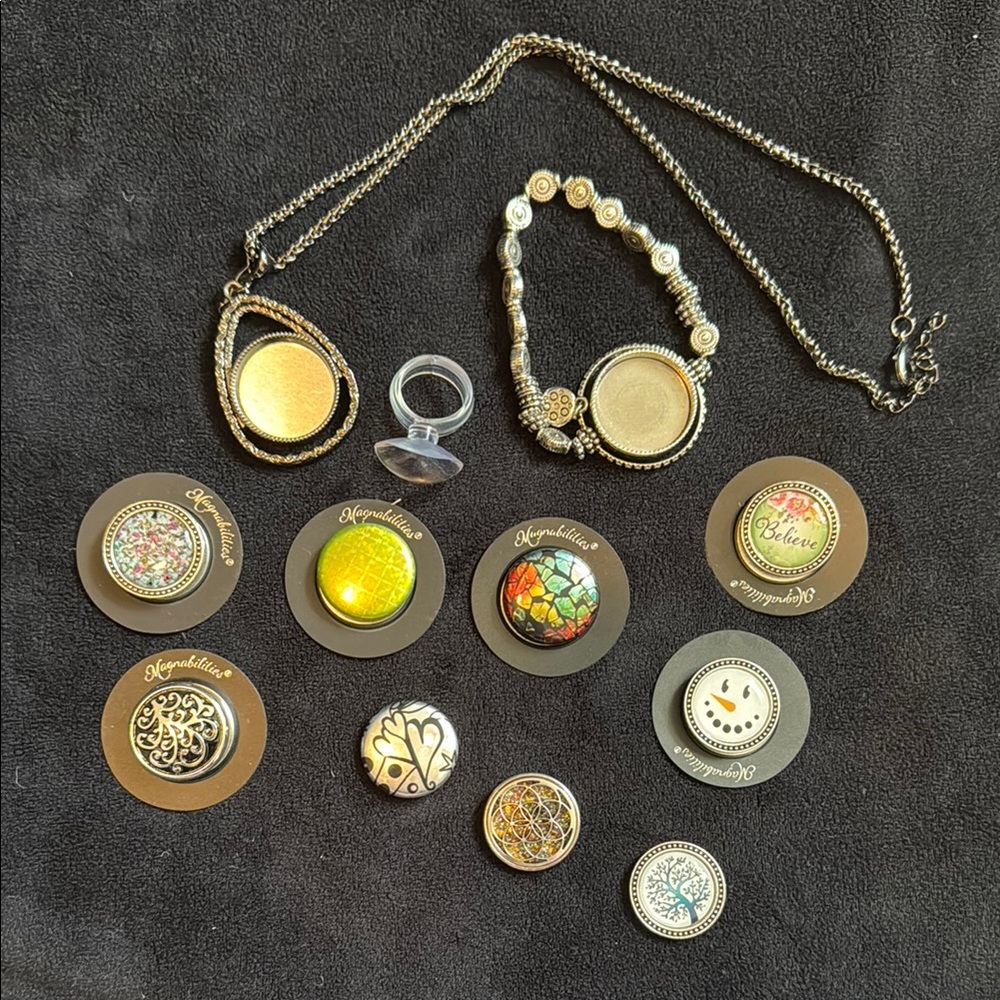 Gold and Silver Necklace Collection with Intricate Lockets